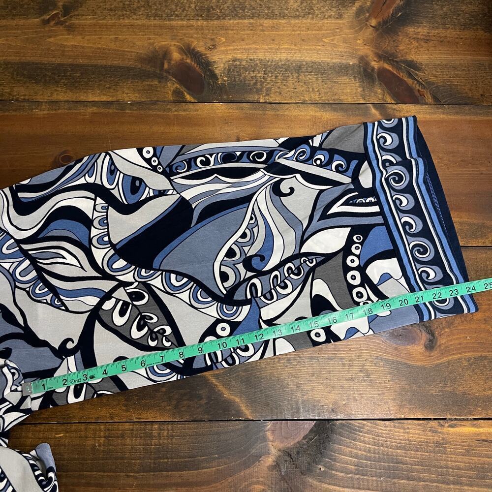 Chico’s Travelers Classic Crop Blue Grey Black Paisley Jumpsuit size 3 US 16 18 - Picture 11 of 12